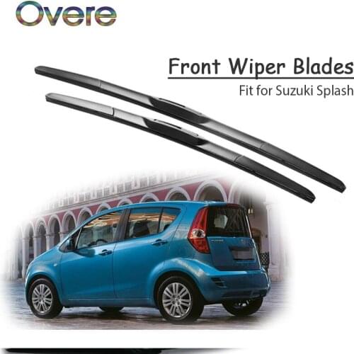 Overe 1Set Rubber Car Front Wiper Blade Kit For Suzuki Splash 2014 2013 2012-2008 Windscreen Wiper Original replace Accessories