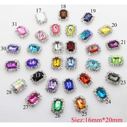 10pcs/lot 20*16MM Rhinestone Flatback Snap Button Jewelry Diy Accessoriess Decorative Acrylic Sewing Button for Craft