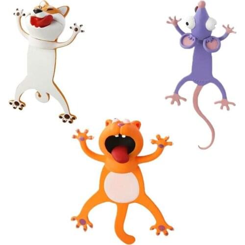 3PCS 3D Cartoon Animal Bookmark Novelty Cute Funny Wacky Bookmark Book Friend Bookmark for Kids Students Stationery
