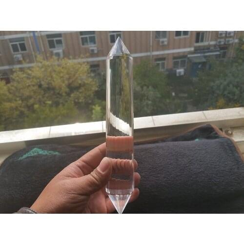 376g 24 sided NATURAL CLEAR QUARTZ CRYSTAL DT WAND POINT Healing