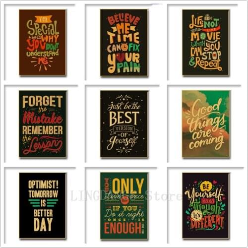 5D DIY Diamond Painting Text Art Motivational Quote Diamond Mosaic Vintage Cartoon Art Embroidery Cross Stitch Home Decor Gift