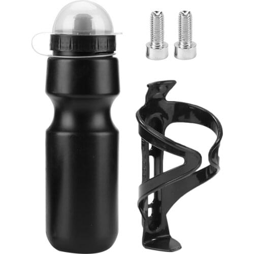 650ml Mountain Bike Bicycle Cycling Water Bottle+Holder Cage +Screws Outdoor Sports Portable Kettle Drink Bottle Drinkware