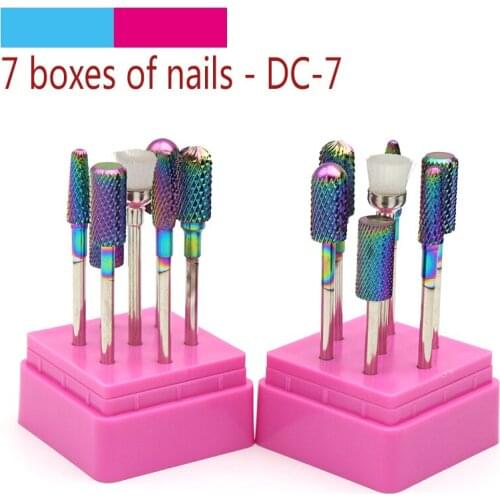 7pcs/set Tungsten Steel Nail Grinding Head Milling Manicure Cutter Pedicure Machine Sander Nail Drill Bit Device Electric Tools