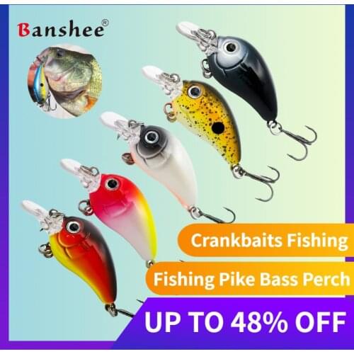 Banshee 43mm 3.3g 5Pcs Mini Wobblers Fishing Lures Sinking Crankbaits For Pike/Perch Minnow Hard Bait For Trolling Lure Rattling