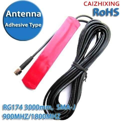 Free Shipping GSM GPRS 3G Car Antenna Patch antenna RG174 SMA Adhesive Type 2.5DBI 850MHZ/900MHZ/1800MHZ/1900MHZ 3000mm