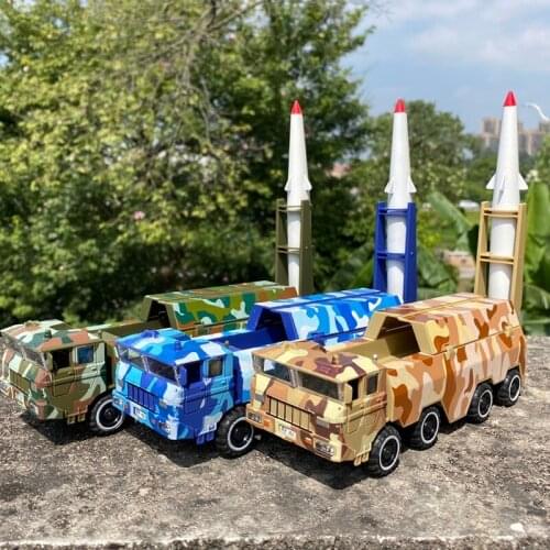 22cm Diecast Vehicles DF-15 Strategic Ballistic Missile Launcher Military Chariot Alloy Model Car Collection Ornaments