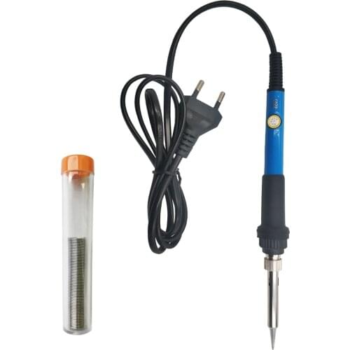 Adjustable temperature electric soldering iron 220 60W eu uk au with solder tin
