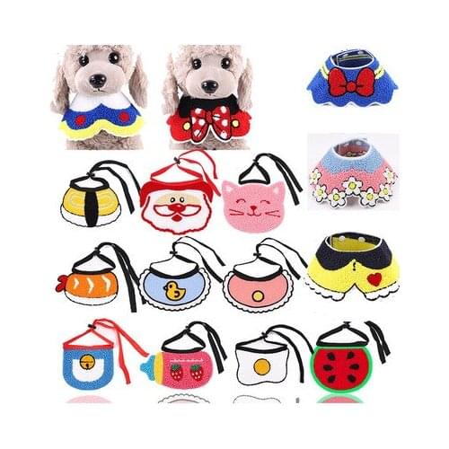 Cute Cartoon Pet Decoration Supplies Cats Dogs Cartoon triangle saliva towel New year holiday Birthday Decor cotton Neckerchief