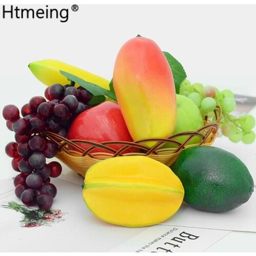 Artificial fruit decor for home interior decorative fruit plastic apple leamon peach orange Photography Props DIY accessories