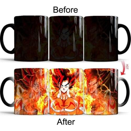 Anime Dragon Red Hair Kakarotto Color Changing Coffee Cups Heat Temperature Sensitive Magic Morphing Water Mugs New Friend Gifts