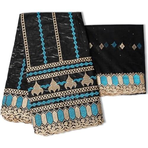 Brode Autriche Coton 2021 Dubai Jacquard Fabric Rich Bazin Tissu Africain Ankara Dashiki Embroidery Sewing Material 5+2yards/lot