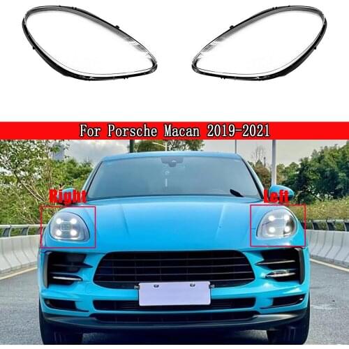 Headlamp Cover For Porsche Macan 2019 2020 2021 Car Front Transparent Headlight Lens Cover Lampshade Glass Lampcover Caps Shell