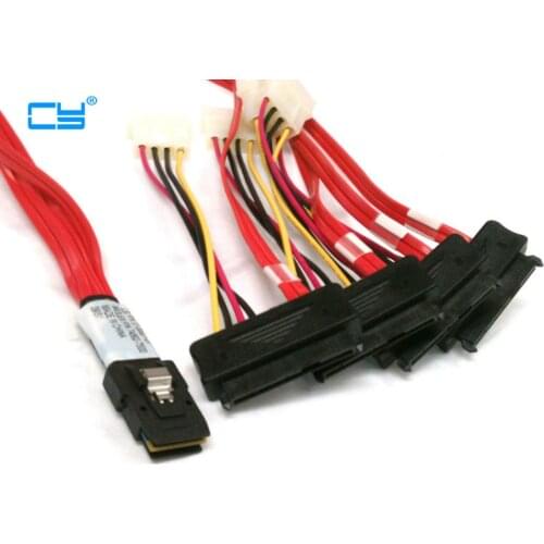 LSI / 3Ware Molex mini SAS SFF-8087 to SFF-8482 and power x4 SAS cable 100CM