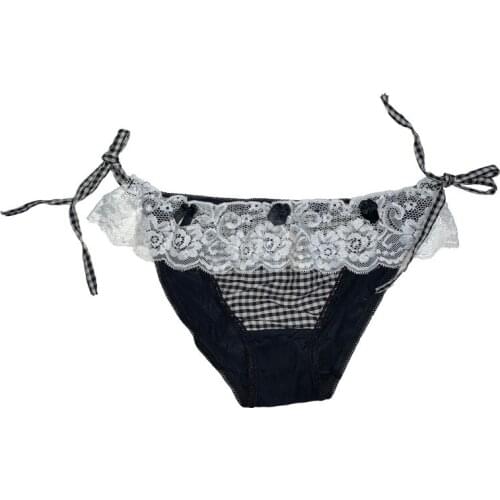 Sweet and delicious Japanese underwear female lace low waist sexy girl ice silk pure cotton without trace briefs