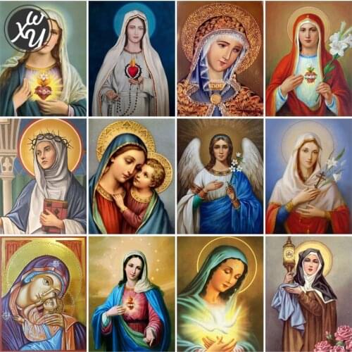 5D Diamond Painting Kits for Adults Religious Cross Stitch Embroidery Diamond Mosaic Virgin Full Drill Rhinestones Art for Decor