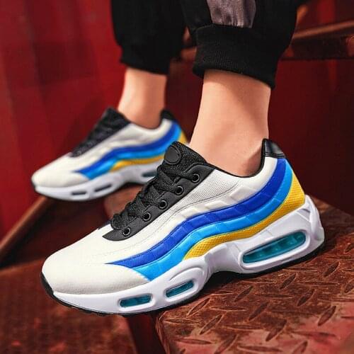 New mens sports shoes adult walking shoes large size air cushion shoes womens shoes mesh breathable lightweight casual shoes