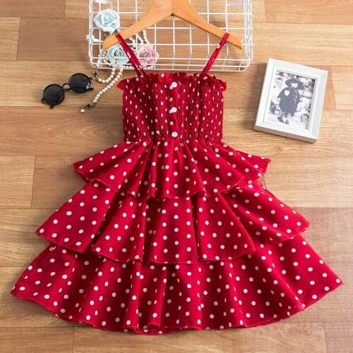 3-8 Years Summer Girls Clothing Princess Dress Birthday Party Elegant Dress DOT Colorful Casual Lace Dress Children Clothes