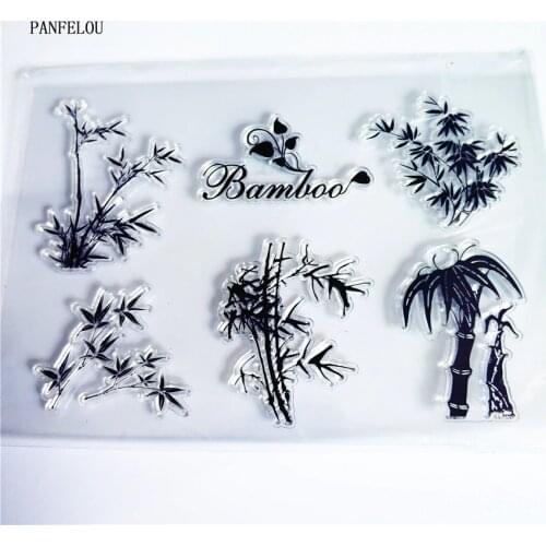 PANFELOU bamboo forest Transparent Silicone Rubber Clear Stamps cartoon for Scrapbooking/DIY Easter wedding album