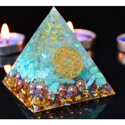 AURA REIKI Orgonite Pyramid Energy Converter Helps Career Resin Decorative Craft That Changes The Magnetic Field Of Life Gift