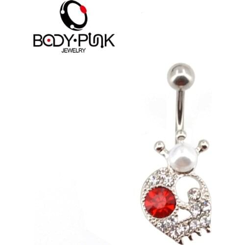BODY PUNK Sexy Dangle Navel Belly Button Rings Belly Navel Piercing Surgical Steel Belly Dance Bar Body Jewelry Piercing Barbell