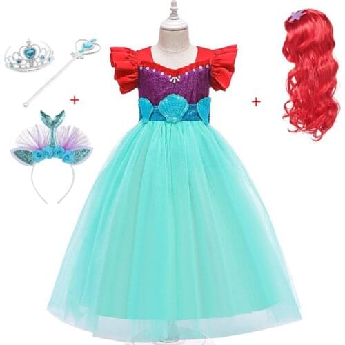 Summer Lucky Princess Girl Dress for Kids Cosplay Costumes Baby Girl Mermaid Dress Children Birthday Party Clothing Tutu Dress