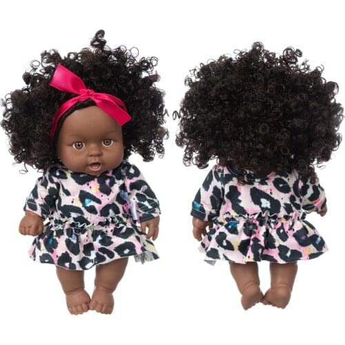 Leopard grain Dress New Baby African Dolls Pop Reborn Silico Bathrobre Vny 20cm Born Poupee Boneca Baby Soft Toy Girl Todder