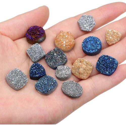 Natural stone pendant irregular blue agates faceted pendant necklace for DIY jewelry best birthday gift size 30x40mm