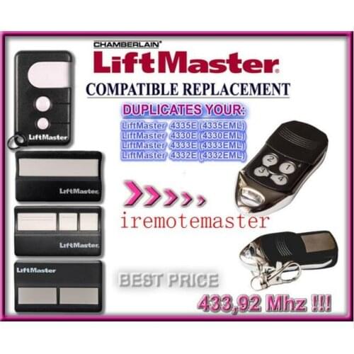 Chamberlain Liftmaster 4335E 4330E 4332E compatible Remote Liftmaster Garage Opener 2018