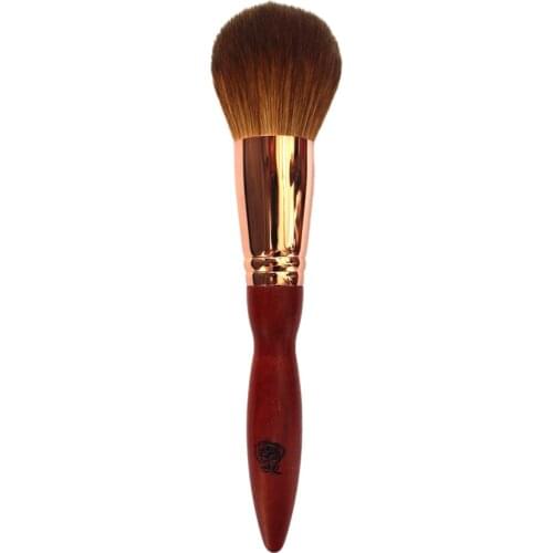 Q05 Professional Handmade Makeup Brush Soft Red Fox Hair Round Face Powder Brush Red Sandalwood Handle Make Up Brushes