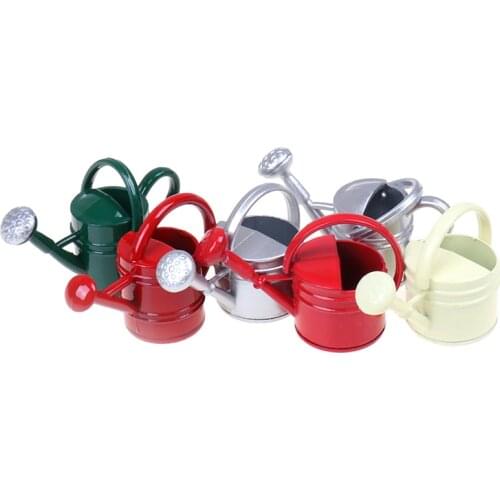 Different Style 1/12 Metal Watering Can Garden miniature Decoration for Children Kids Dolls Acces Dollhouse Furniture Toys