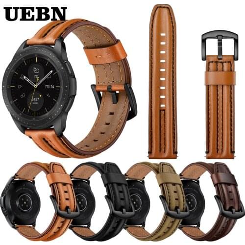 UEBN Genuine Leather Strap For Samsung Galaxy Watch 46mm Band Watchband for Gear S3 Classic&Frontier bracelet watchbands
