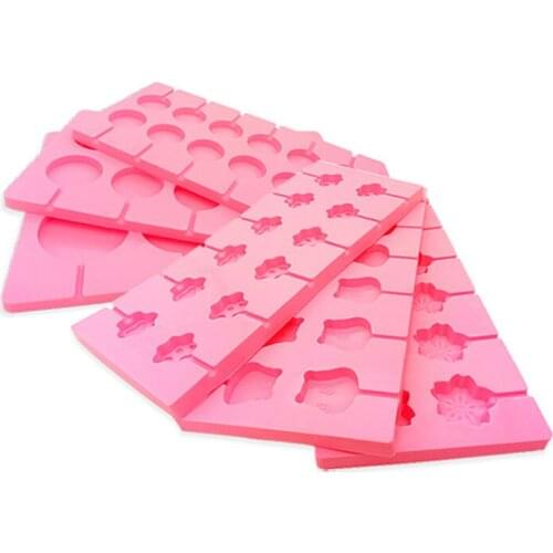 Silicone Candy Lollipop Baking Mold Chocolate Sugarmoul Round Biscuit Pastry Baking Tool Soap Lolly Pop Cake Decoration Ice Tray