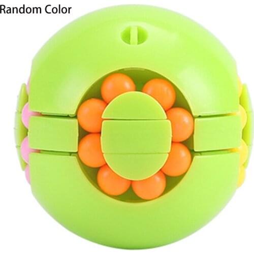 T5EC Fingertip Toy Fidget Spinner Colorful Bean Cube Miniature Novelty Toys Boys Girls Party Gift Stress Relief Anxiety Toy