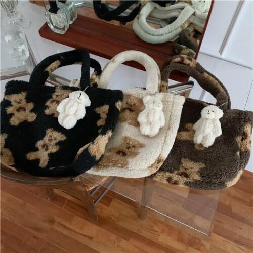 High Quality Japan Restoring Ancient Ways Little bear Plush Hand Bags Portable Large Capacity Limited Edition Gift 38*29cm