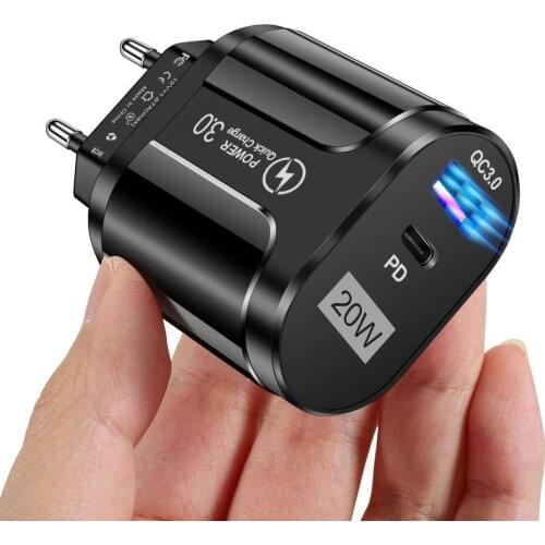 PD 20W USB Type C Charger For iPhone12 Pro Max Mini Quick Charge 3.0 QC 20W USB-C Fast Charging Travel Wall For iPhone12 Samsung