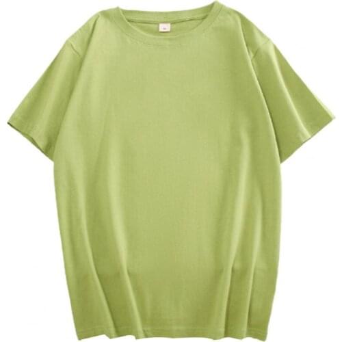 Summer Women T-shirt soft wide sports Fitness Top O-neck Solid color T-shirt Streetwear 2021футболкаоверсайз