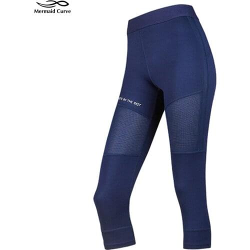 Mermaid Curve Womens Yoga Pants Capris Leggings Smooth cool feel Mesh ventilation Running Exercise Capris Fitness Leggings