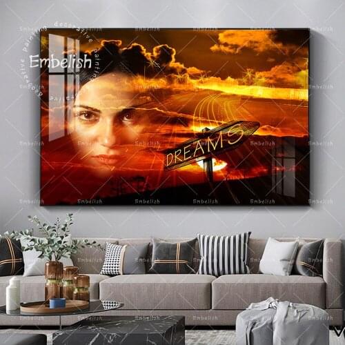 1 Pieces Surreal Dreams Woman Face Wall Art Pictures For Living Room Abstract HD Print On Canvas Paintings Home Decor Posters