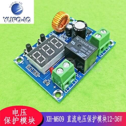 1PCS XH-M609 Continuous Voltage Protection Module Lithium Storage Battery under Voltage Loss Low Power off Output 12-36V