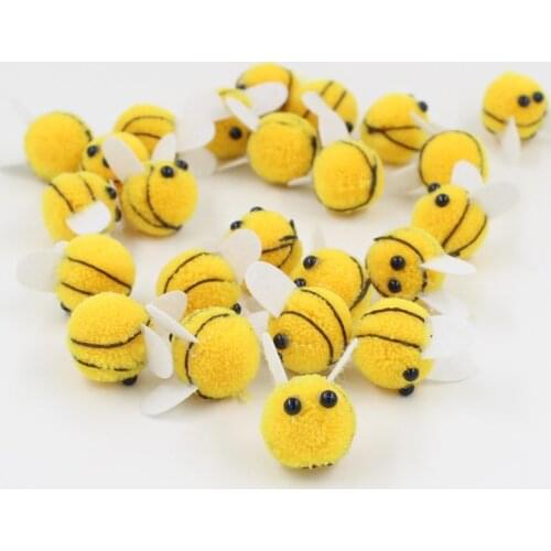 10pcs Plush ball bee Head Fluffy PomPoms Childrens DIY Handmade for Craft Scrapbooking Doll for Craft Supplies