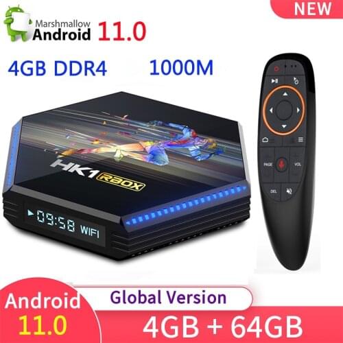 2021 HK1 RBOX RK3566 Smart TV BOX Android 11 2.4G 5G Wifi 4GB DRR4 32G 64GB 8K android tv box LED Light Google Play Media Player