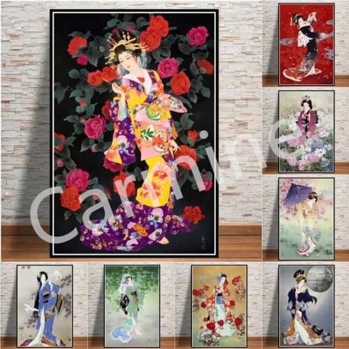 DIY 5D Diamond Painting Anime Japanese Geisha Woman Cross Stitch Embroidery Mosaic Full Round&Square Drill Home Decoration Gift