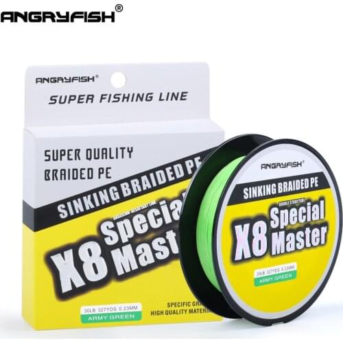 Angryfish x8 300M Master Series 8+1 Fast Sinking Braided Line Double Structre Strong Abrasion Resistant Braided PE 20-80LB