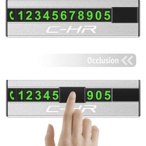 Car Metal Hidden Temporary Parking Card Phone Number Card Plate for Toyota CHR C-HR Accessories Car Styling