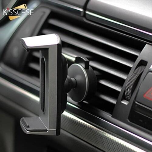 KISSCASE Mini 360 Rotation Car Phone Holder Air Vent Clip Mount Car Bracket For Samsung Xiaomi 6" Mobile Stand For Phone In Car