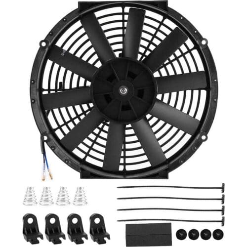 12in Pull/Push Car Radiator Fan Engine Bay Cooling with Mounting Kit Auto Modified Parts 12V 80W Car Cooling Fan