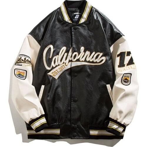 ERENEJIAN Hi Street Oversize Hip Hop Baseball Jacket For Couples Fashion Streetwerar Leather Letterman Varsity Coat Outerwear