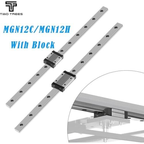 CNC Parts MGN12C/MGN12H 100 150 200 250 300 350 400 450 500 550 mm Miniature Linear Rail Slide Slider MGN12C Linear Guide+MGN12H