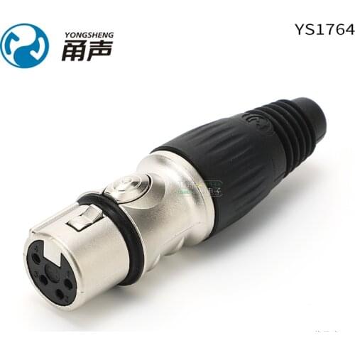 1Pcs Yongsheng YS1764 four-core XLR female plug balanced fever audio headphone connector HIFI accessories