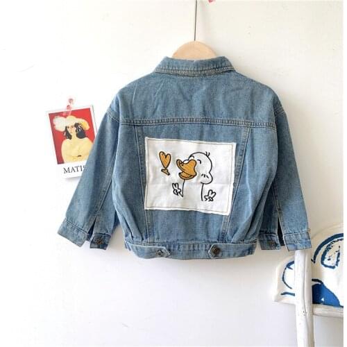 Winter New Kids Jackets Casual Cartoon Lambswool Denim Jackets For Boys Girls Childrens Plus Velvet Warm Coats Baby Outerwear